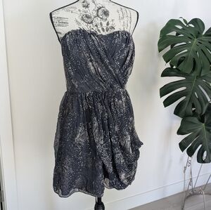 BCBG Strapless Black and Silver Dress